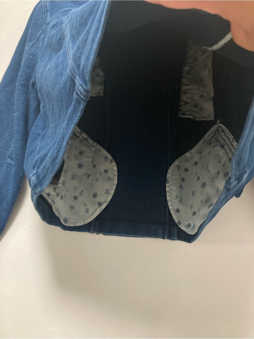 Pilcro Anthropologie Asymmetrical Zip Denim Moto Jacket Womens. Blue Size M - Picture 13 of 16